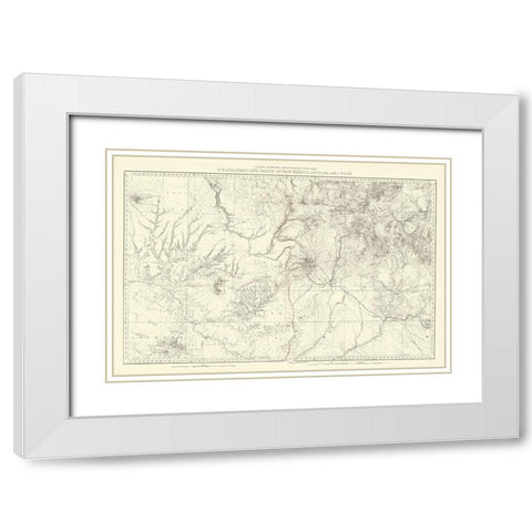 Southwest Colorado New Mexico - USGS 1881 White Modern Wood Framed Art Print with Double Matting by USGS