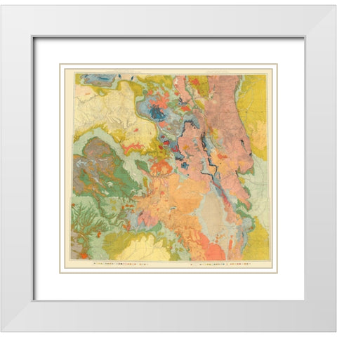 North Western Colorado Utah Economic Sheet White Modern Wood Framed Art Print with Double Matting by USGS