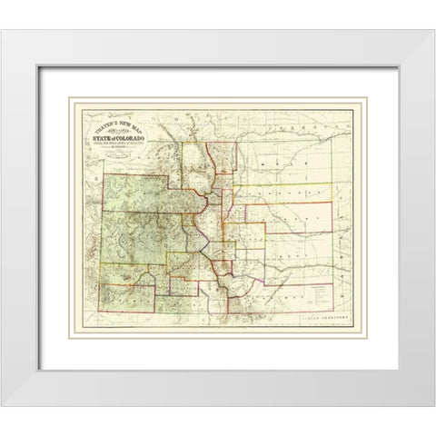 Colorado - Thayer 1880 White Modern Wood Framed Art Print with Double Matting by Thayer