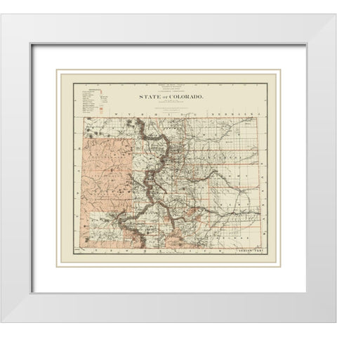 Colorado - Williamson 1879 White Modern Wood Framed Art Print with Double Matting by Williamson