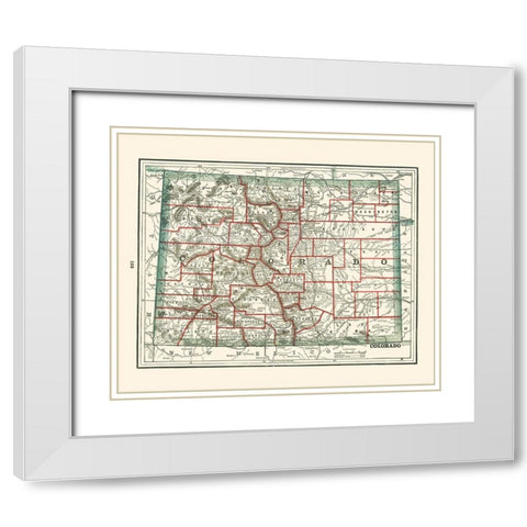 Colorado - Rathbun 1893 White Modern Wood Framed Art Print with Double Matting by Rathbun