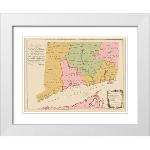 Connecticut Colony - 1766 White Modern Wood Framed Art Print with Double Matting by Unknown