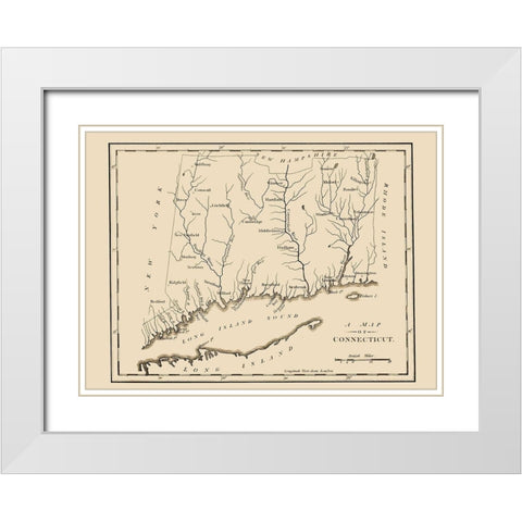 Connecticut - 1794 White Modern Wood Framed Art Print with Double Matting by Unknown