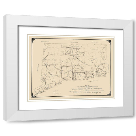 Connecticut - Griswold 1930 White Modern Wood Framed Art Print with Double Matting by Griswold