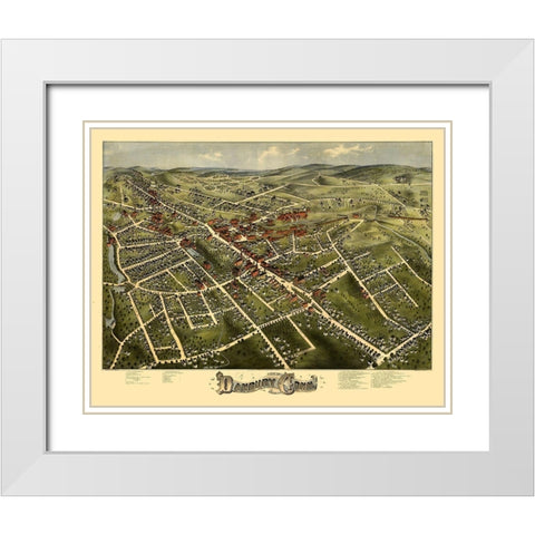 Danbury Connecticut - Bailey 1875  White Modern Wood Framed Art Print with Double Matting by Bailey