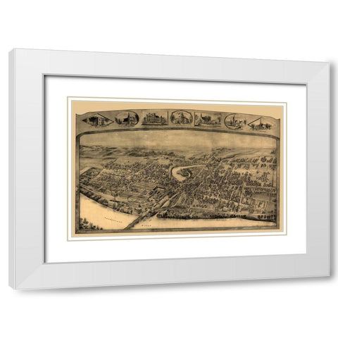 Enfield Connecticut - Bailey 1908  White Modern Wood Framed Art Print with Double Matting by Bailey