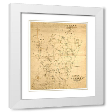 Goshen Connecticut - Woodford 1852  White Modern Wood Framed Art Print with Double Matting by Woodford