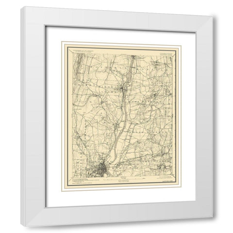 Hartford Connecticut Sheet - USGS 1892 White Modern Wood Framed Art Print with Double Matting by USGS
