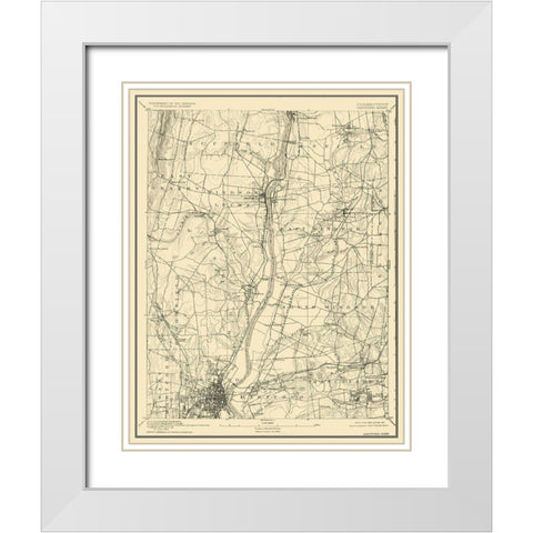Hartford Connecticut Sheet - USGS 1892 White Modern Wood Framed Art Print with Double Matting by USGS