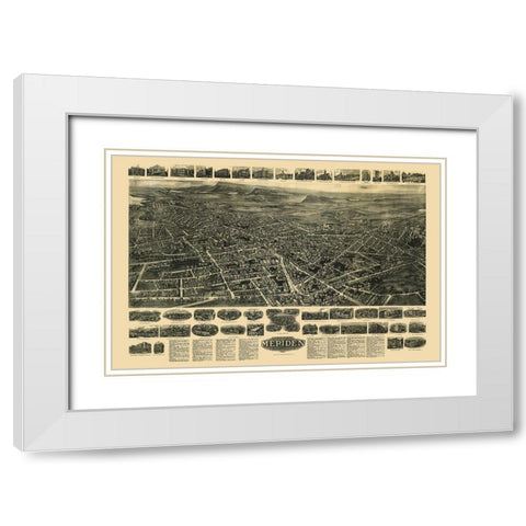 Meriden Connecticut - Bailey 1918  White Modern Wood Framed Art Print with Double Matting by Bailey