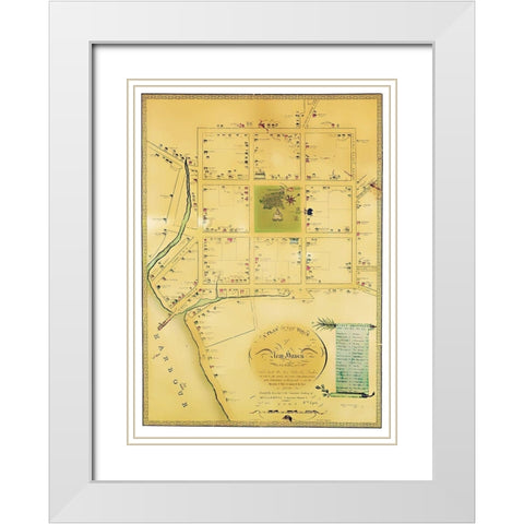 New Haven Connecticut Landowner - Wadsworth 1748 White Modern Wood Framed Art Print with Double Matting by Wadsworth