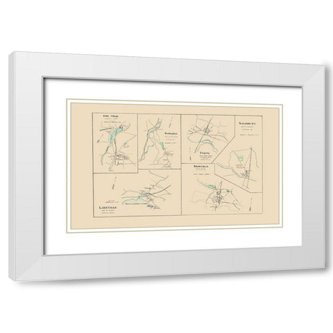 Norfolk Connecticut - Hurd 1893 White Modern Wood Framed Art Print with Double Matting by Hurd