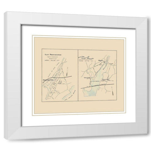 East Portchester Connecticut - Hurd 1893 White Modern Wood Framed Art Print with Double Matting by Hurd