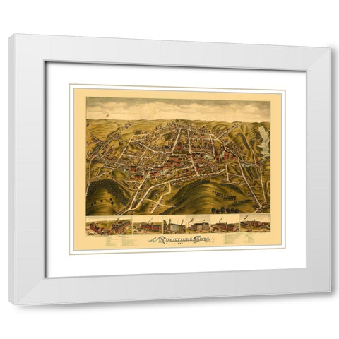 Rockville Connecticut - Bailey 1877  White Modern Wood Framed Art Print with Double Matting by Bailey