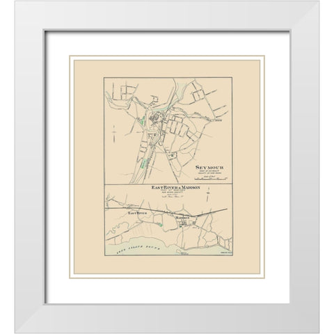 Seymour, East River, Madison Connecticut White Modern Wood Framed Art Print with Double Matting by Hurd