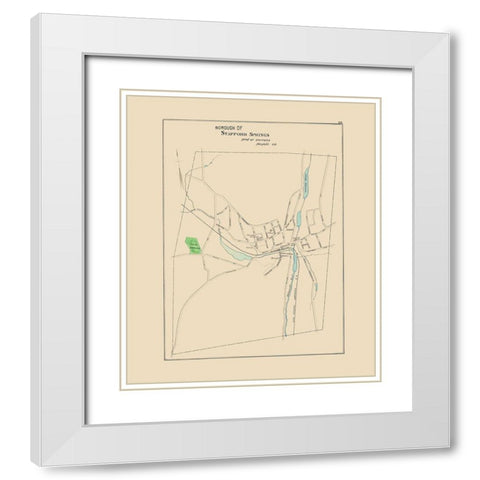 Stafford Springs Connecticut - Hurd 1893 White Modern Wood Framed Art Print with Double Matting by Hurd