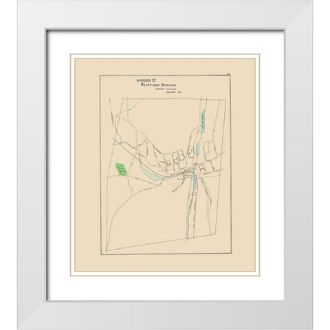 Stafford Springs Connecticut - Hurd 1893 White Modern Wood Framed Art Print with Double Matting by Hurd