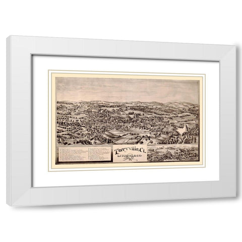 Terryville Connecticut - Norris 1894  White Modern Wood Framed Art Print with Double Matting by Norris