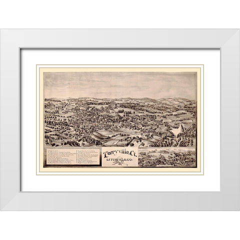 Terryville Connecticut - Norris 1894  White Modern Wood Framed Art Print with Double Matting by Norris