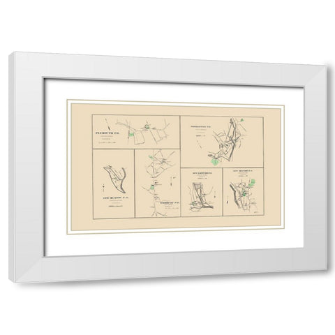 Litchfield Connecticut - Hurd 1893 White Modern Wood Framed Art Print with Double Matting by Hurd
