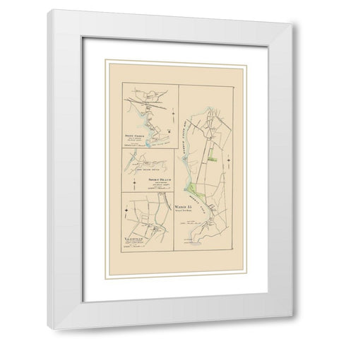 Stony Creek, Ward 15, Yalesville Connecticut White Modern Wood Framed Art Print with Double Matting by Hurd