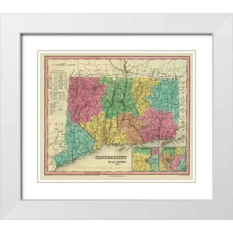 Connecticut - Tanner 1834 White Modern Wood Framed Art Print with Double Matting by Tanner