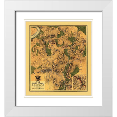 Antietam Battlefield Pennsylvania - Willcox 1862 White Modern Wood Framed Art Print with Double Matting by Willcox