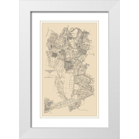 Antietam Battlefield Preliminary - Hotehkiss 1895 White Modern Wood Framed Art Print with Double Matting by Hotehkiss