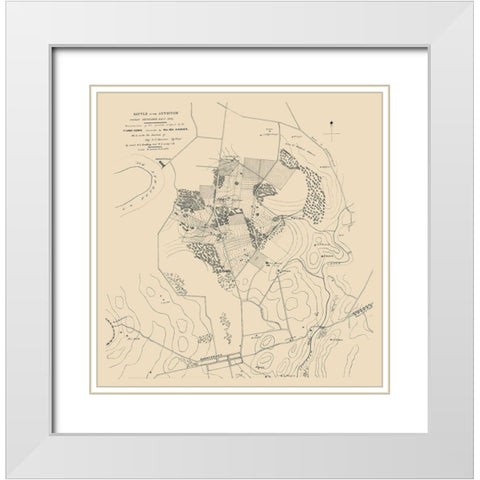 Antietam Battle September 16 to 17 - Houston 1862 White Modern Wood Framed Art Print with Double Matting by Houston