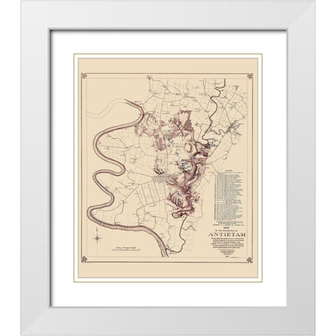 Antietam Battlefield Landowner - Stearns 1893 White Modern Wood Framed Art Print with Double Matting by Stearns