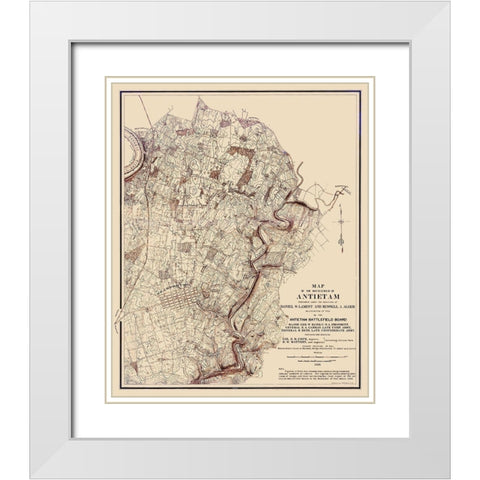 The Battlefield Of Antietam Landowner - Lamont White Modern Wood Framed Art Print with Double Matting by Lamont