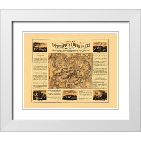 Appomattox Court House Vicinity Virginia White Modern Wood Framed Art Print with Double Matting by Henderson