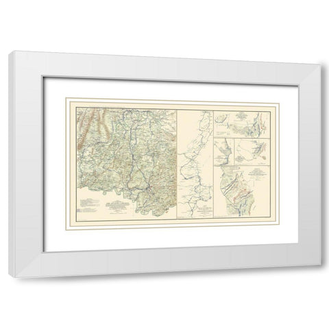 Atlanta Campaign Georgia Civil War - Bien 1864 White Modern Wood Framed Art Print with Double Matting by Bien