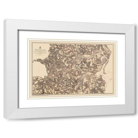 Bermuda Hundred Virginia - Weyss 1867 White Modern Wood Framed Art Print with Double Matting by Weyss