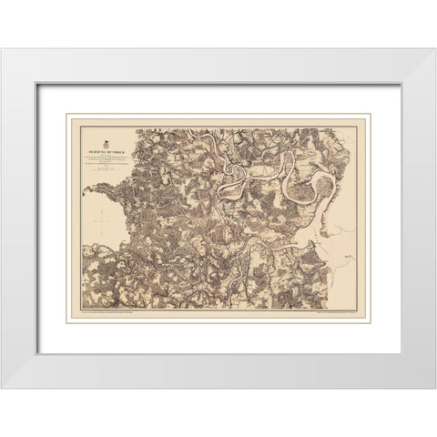 Bermuda Hundred Virginia - Weyss 1867 White Modern Wood Framed Art Print with Double Matting by Weyss