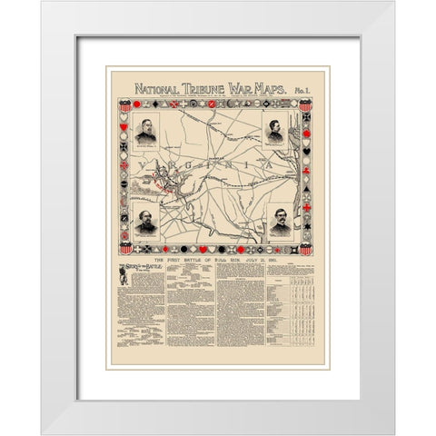 Bull Run Virginia - 1895 White Modern Wood Framed Art Print with Double Matting by Tribune