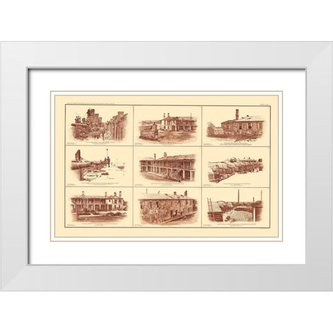Forts of South Carolina - Bien 1895 White Modern Wood Framed Art Print with Double Matting by Bien