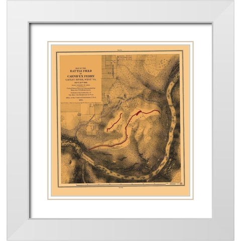 Battlefield Carnifex Ferry West Virginia White Modern Wood Framed Art Print with Double Matting by US Army Corps