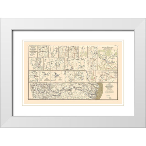 Campaign Chattanooga to Atlanta to Savannah White Modern Wood Framed Art Print with Double Matting by Bien