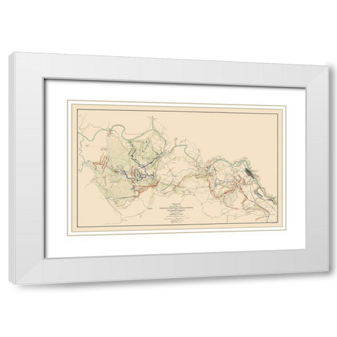 Battles Chancellorsville Salem Fredericksburg White Modern Wood Framed Art Print with Double Matting by Hotchkiss