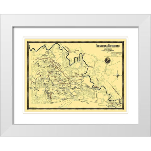 Chickamauga Battlefield - McElroy 1895 White Modern Wood Framed Art Print with Double Matting by McElroy