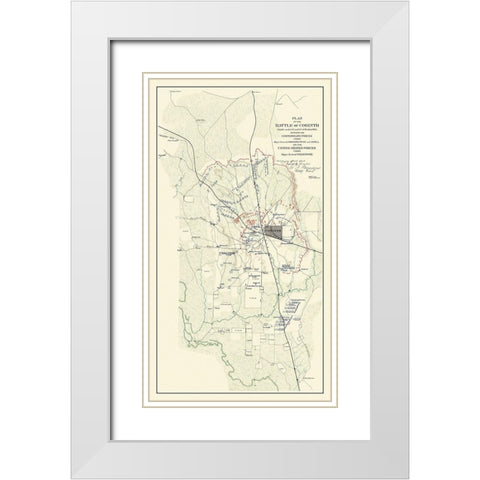 Battle of Corinth Mississippi - Rosecrans 1862 White Modern Wood Framed Art Print with Double Matting by Rosecrans