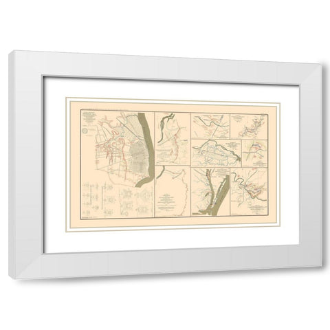 Defenses In Civil War - Bien  1895 White Modern Wood Framed Art Print with Double Matting by Bien