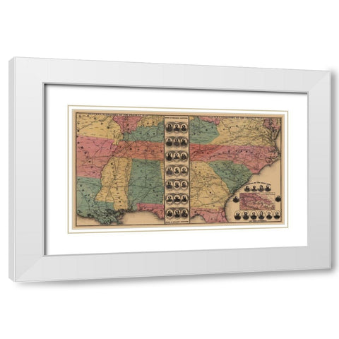 Eastern Western Territory of Present War White Modern Wood Framed Art Print with Double Matting by Unknown