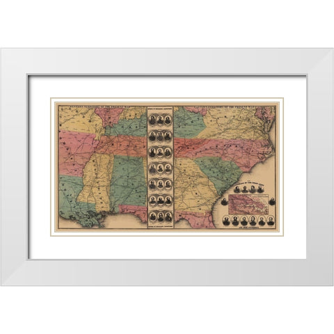 Eastern Western Territory of Present War White Modern Wood Framed Art Print with Double Matting by Unknown