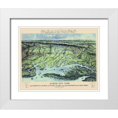 War of Maryland Virginia Delaware Washington DC White Modern Wood Framed Art Print with Double Matting by Bachmann