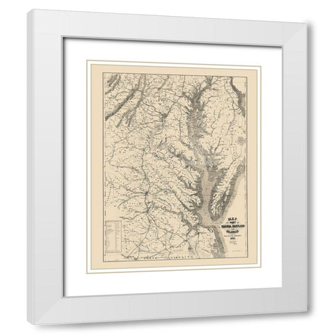 Virginia Maryland Delaware - Blunt 1861 White Modern Wood Framed Art Print with Double Matting by Blunt