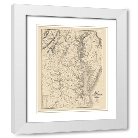 Virginia Maryland Delaware - Blunt 1861 White Modern Wood Framed Art Print with Double Matting by Blunt