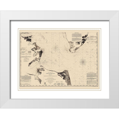 Chesapeake Bay - Blunt 1863 White Modern Wood Framed Art Print with Double Matting by Blunt