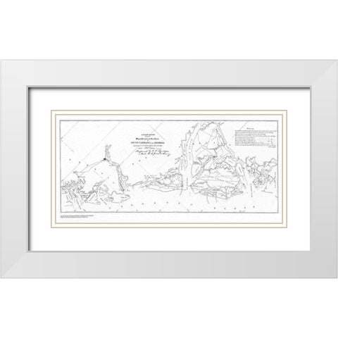South Carolina Georgia Coast - USCS 1861 White Modern Wood Framed Art Print with Double Matting by USCS